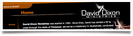 Website Design for David Dixon Ministries Website Design for David Dixon Ministries